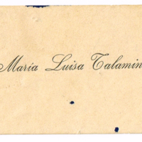 F. 1r. Tarjeta de María Luisa Galamini
